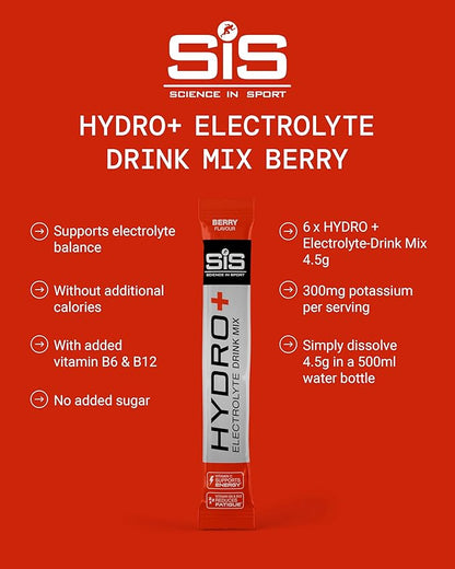 SIS HYDRO+ Stick Electrolyte Drink Mix Hydration Powder | Box of 20 x 4.5g - Various Flavours