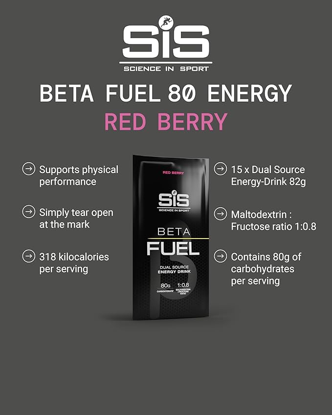 SIS BETA Fuel Energy Drink Powder | Box of 15 Sachets x 82g - Various Flavours