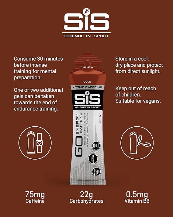 SIS GO Energy Gel Plus Caffeine | Box of 30 x 60ml - Cola