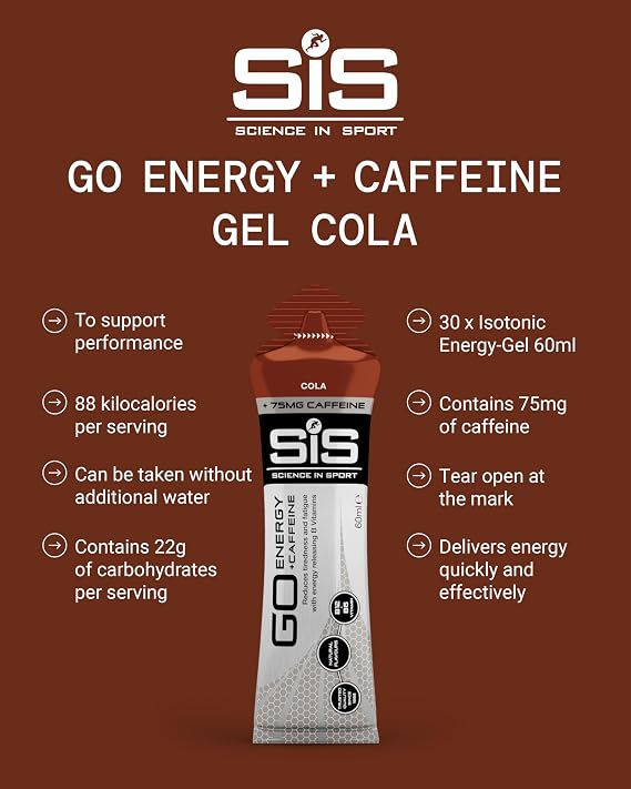 SIS GO Energy Gel Plus Caffeine | Box of 30 x 60ml - Cola