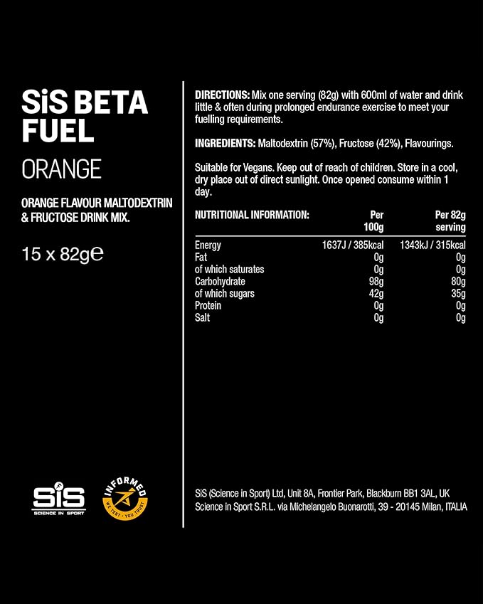 SIS BETA Fuel Energy Drink Powder | Box of 15 Sachets x 82g - Various Flavours