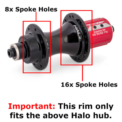 Halo Devaura 24H Red 700c Bike Wheel Rim Alternate 1