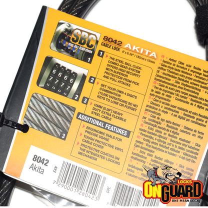 Onguard Akita 8042 10mm 185mm Combination Bike Cable Lock Alternate 2