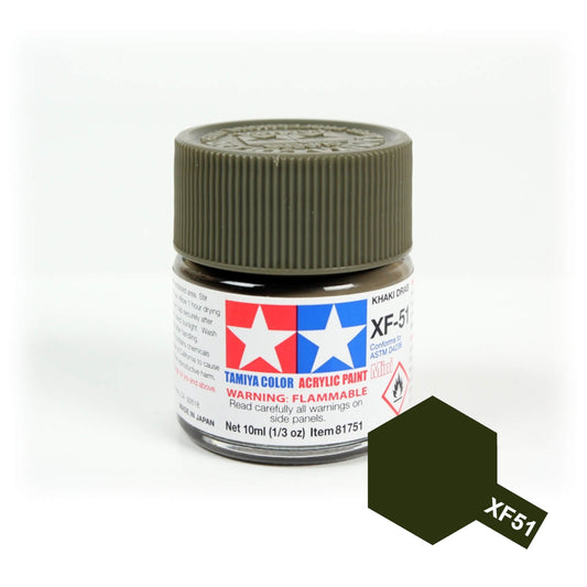 Tamiya Acrylic Mini 10ml XF Matte XF-51 Khaki Drab Model Building Paints Alternate 1