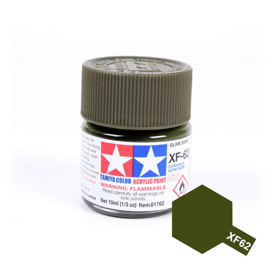 Tamiya Acrylic Mini 10ml XF Matte XF-62 Olive Drab Model Building Paints Alternate 1
