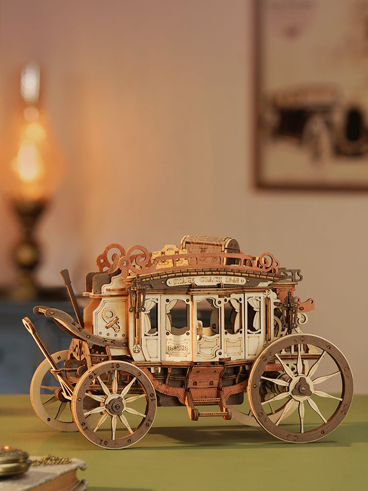 ROKR ROKR Stagecoach Mechanical Music Box 3D Wooden Puzzle 3D Puzzle AMKA1 Alternate 2