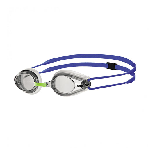 Arena Tracks Racing White Clear Blue Men's Swimming Goggles