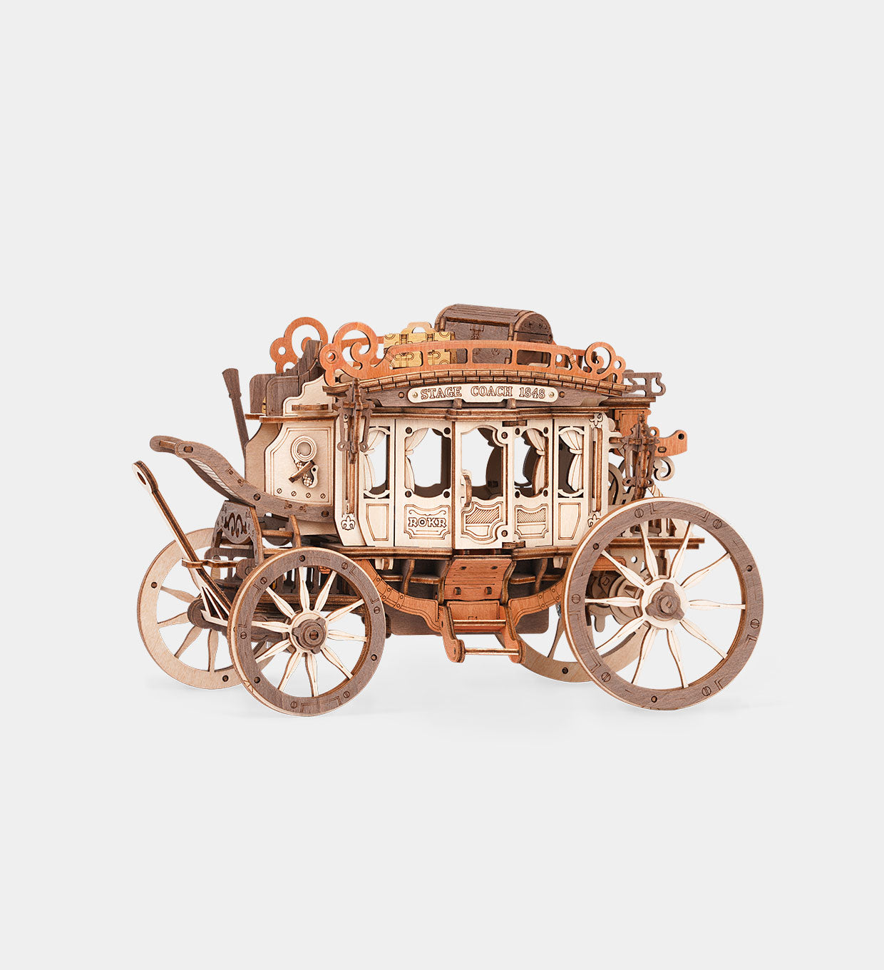 ROKR ROKR Stagecoach Mechanical Music Box 3D Wooden Puzzle 3D Puzzle AMKA1