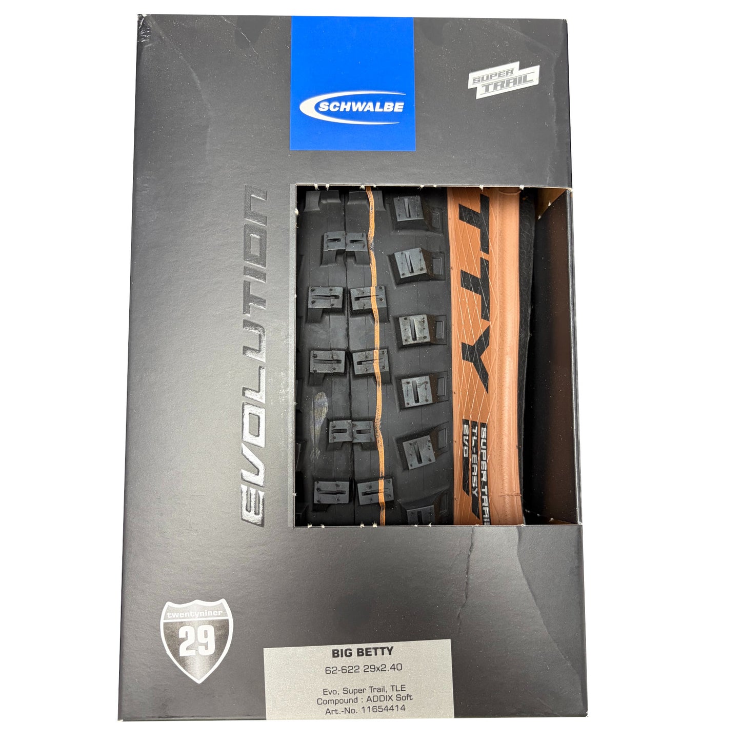 Schwalbe Big Betty Evo Super Trail TLE 29 x 2.4 62-622 ADDIX Soft E-25 29 Inch Bike Tyre Folding Tanwall