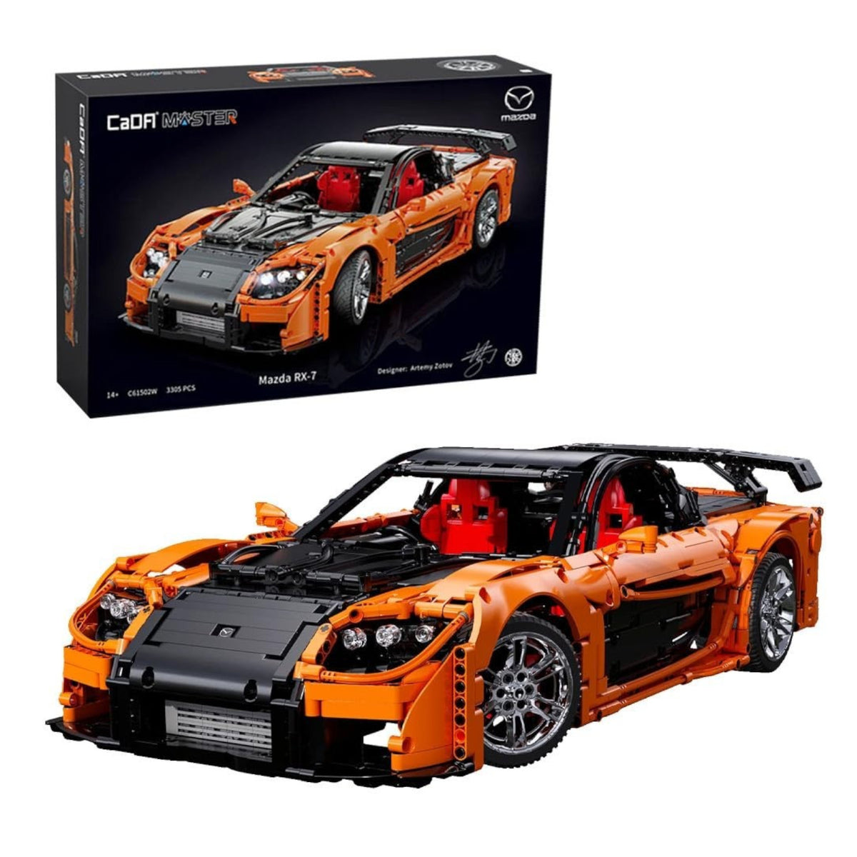 CaDA 1:8 Mazda RX-7 3305 Pieces Car Brick Set Model Kit C61502W