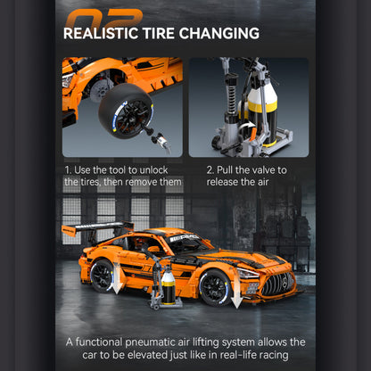 CaDA Mercedes-AMG GT3 Supercar Brick Set 3D Model 5466 Pieces 1:8 C64008W