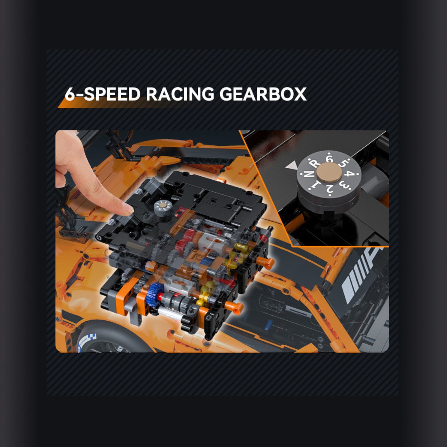 CaDA Mercedes-AMG GT3 Supercar Brick Set 3D Model 5466 Pieces 1:8 C64008W