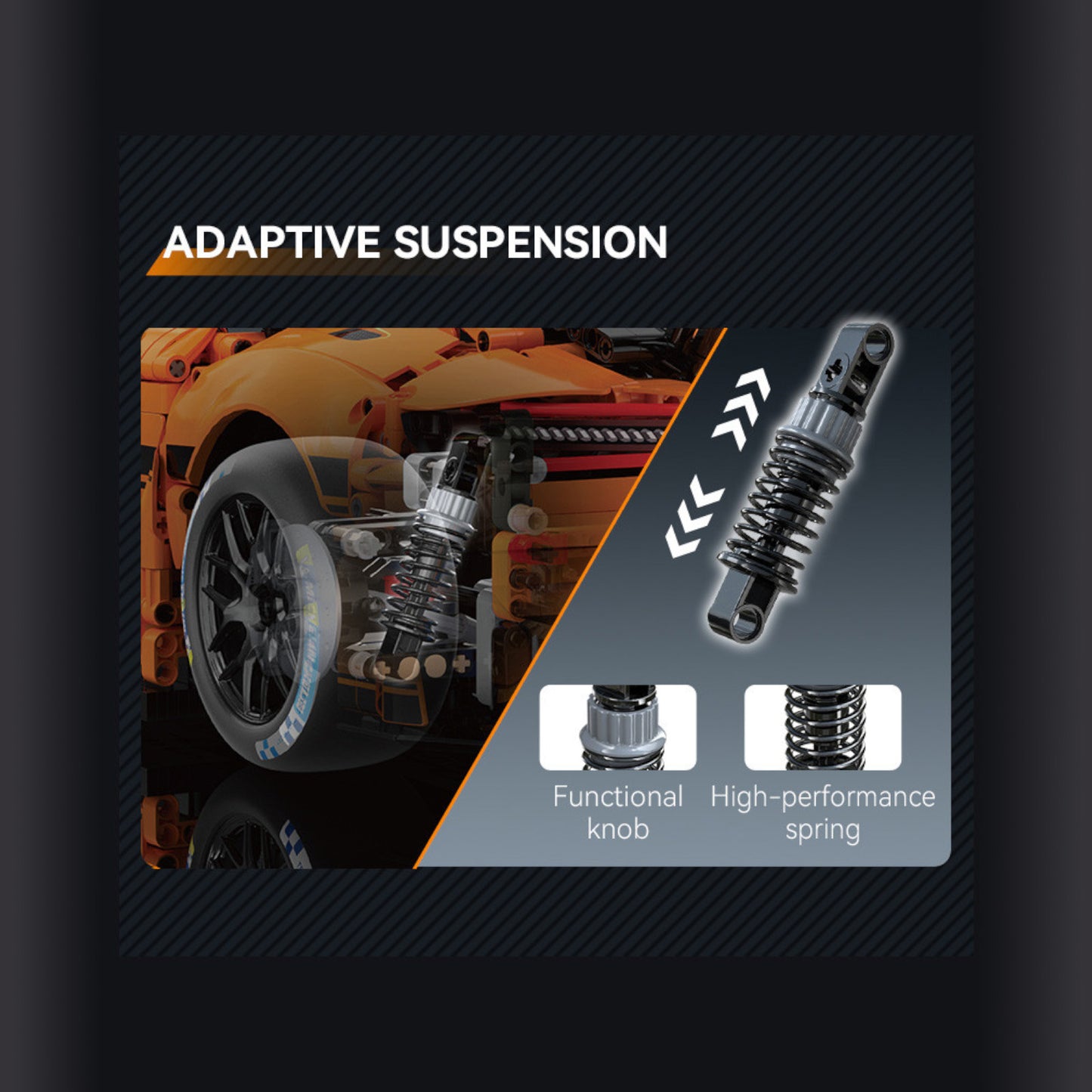 CaDA Mercedes-AMG GT3 Supercar Brick Set 3D Model 5466 Pieces 1:8 C64008W