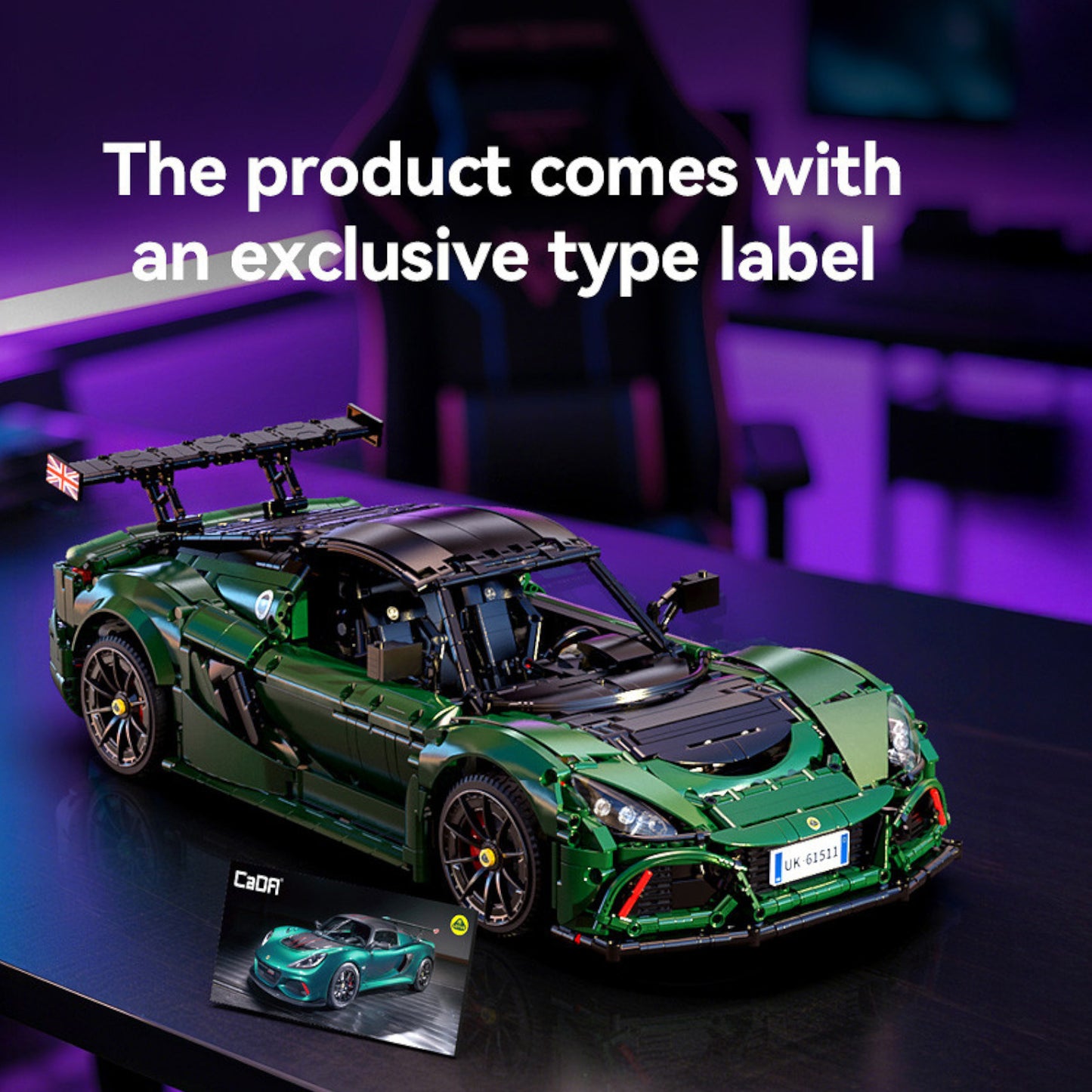 CaDA Lotus Exige Cup 430 Car 1:8 3D Model Brick Set 3730 Pieces C61511W