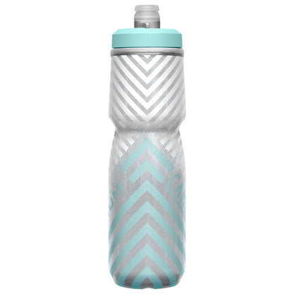 Camelbak Podium Chill Insulated 710ml Bike Water Bottle Grey/Teal Stripe Alternate 1