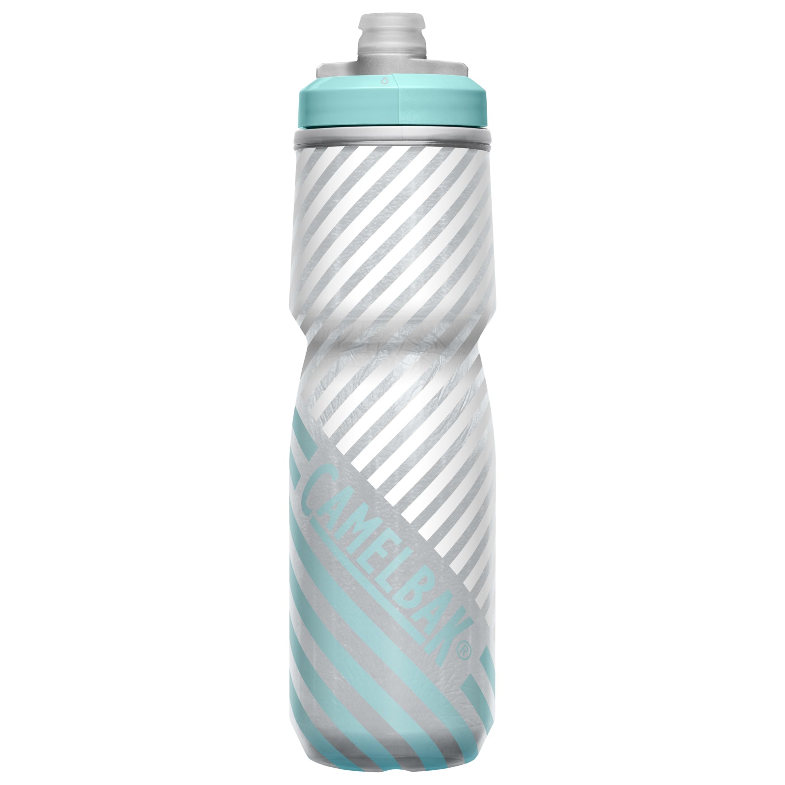 Camelbak Podium Chill Insulated 710ml Bike Water Bottle Grey/Teal Stripe