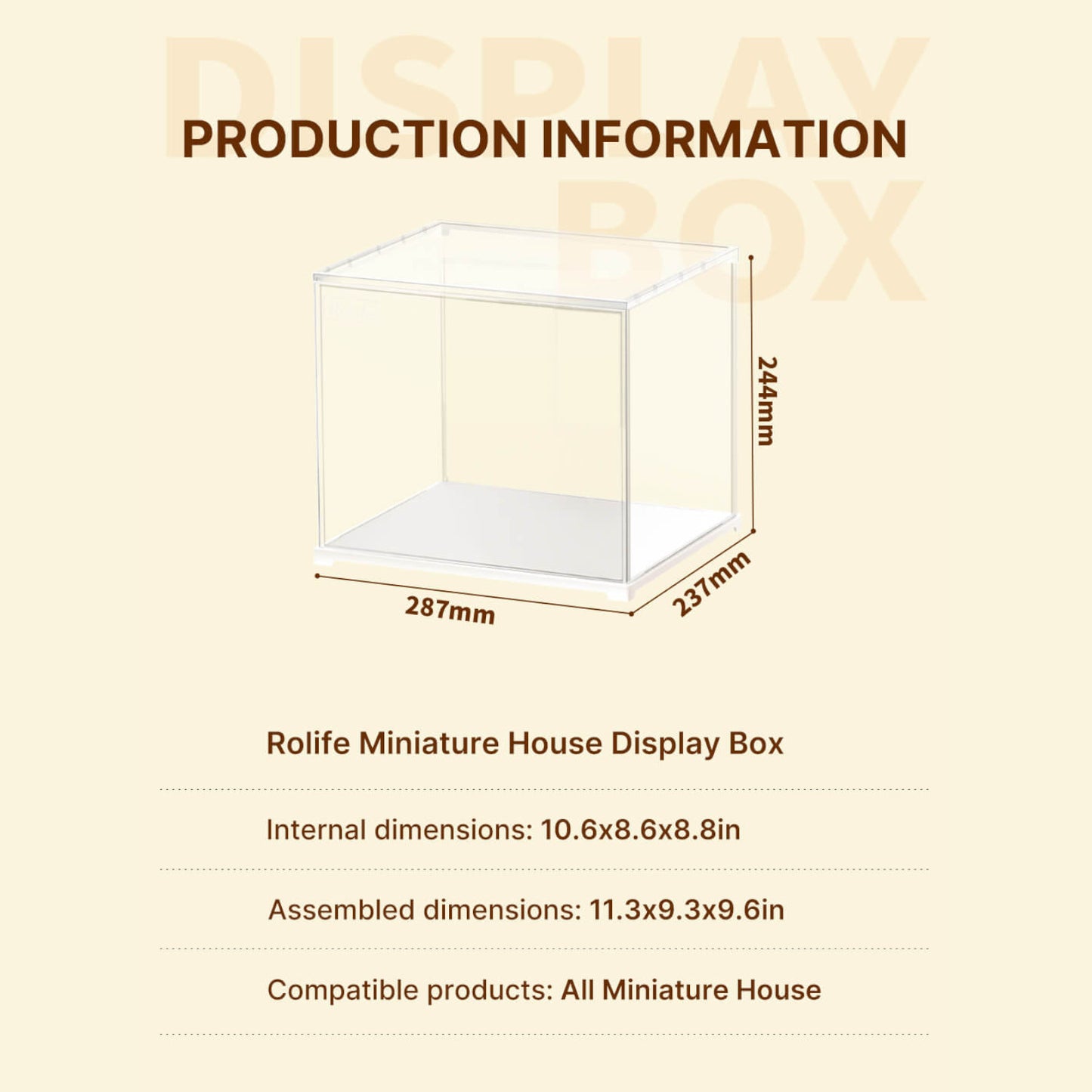 Rolife Miniature House Display Box Accessory for Model Kit