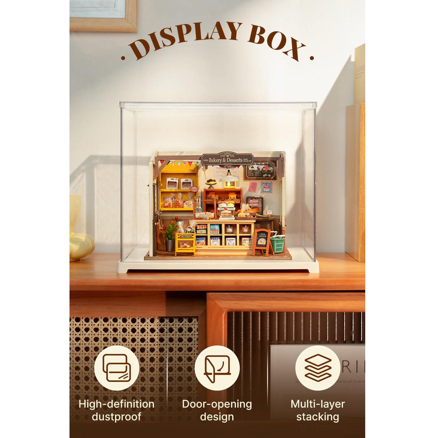 Rolife Miniature House Display Box Accessory for Model Kit