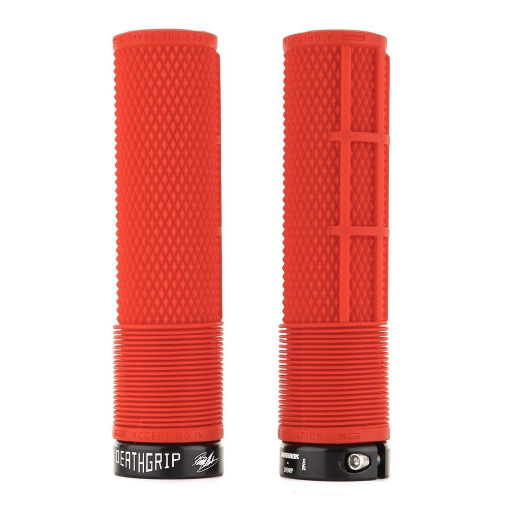 DMR Deathgrip Bike Handlebar Grips Flangeless Thin Red