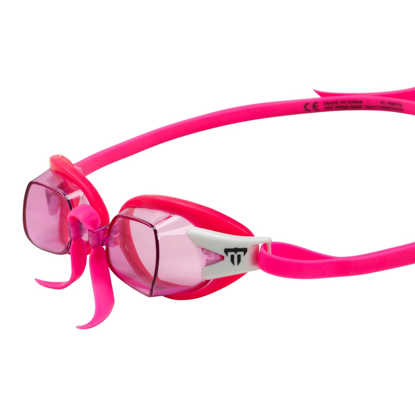 Phelps Chronos Competition Race Anti-Fog Adult Men's Swimming Goggles Pink/White - Pink Alternate 3