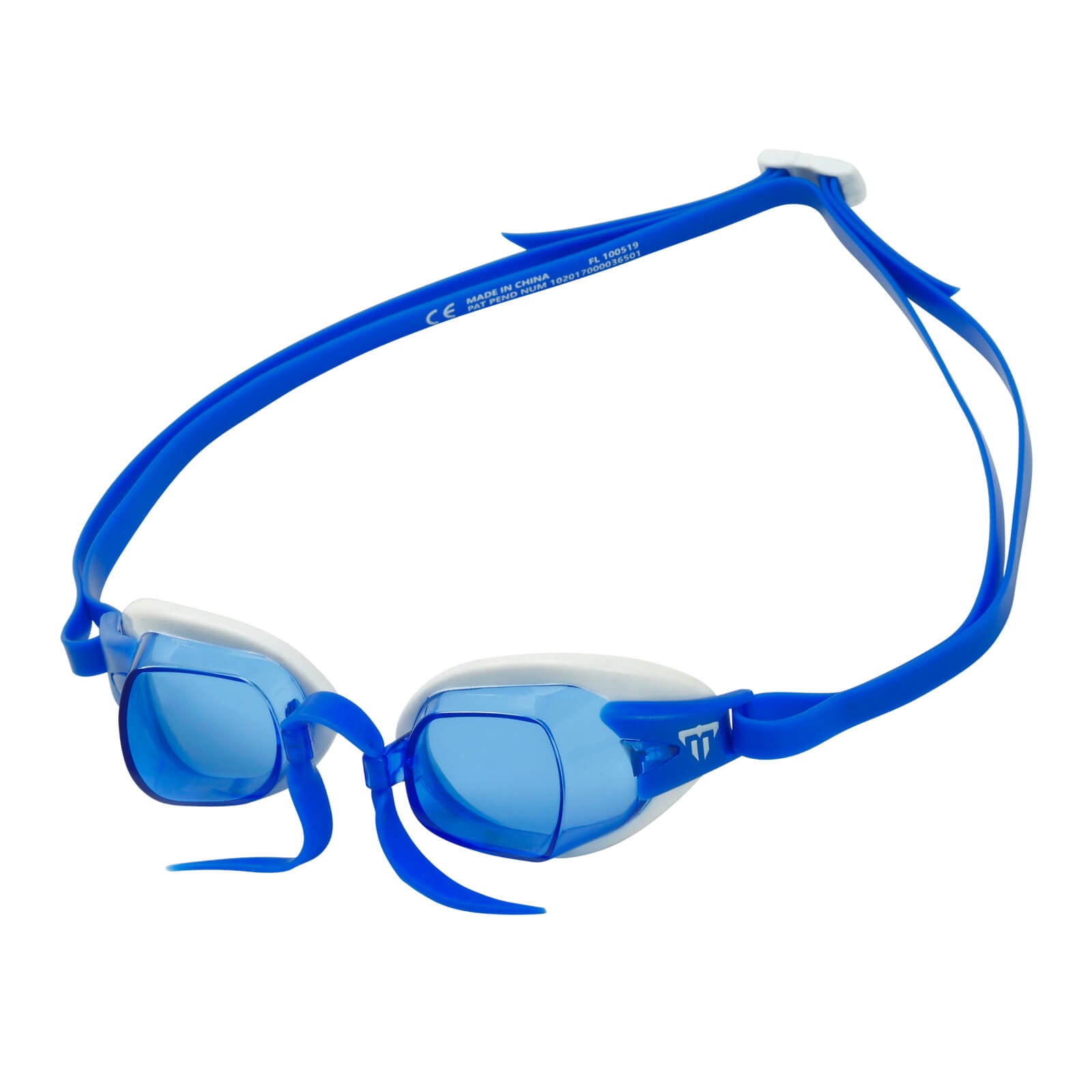 Phelps Chronos Competition Race Anti-Fog Adult Men's Swimming Goggles White/Blue - Blue Alternate 2