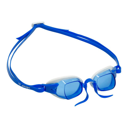 Phelps Chronos Competition Race Anti-Fog Adult Men's Swimming Goggles White/Blue - Blue