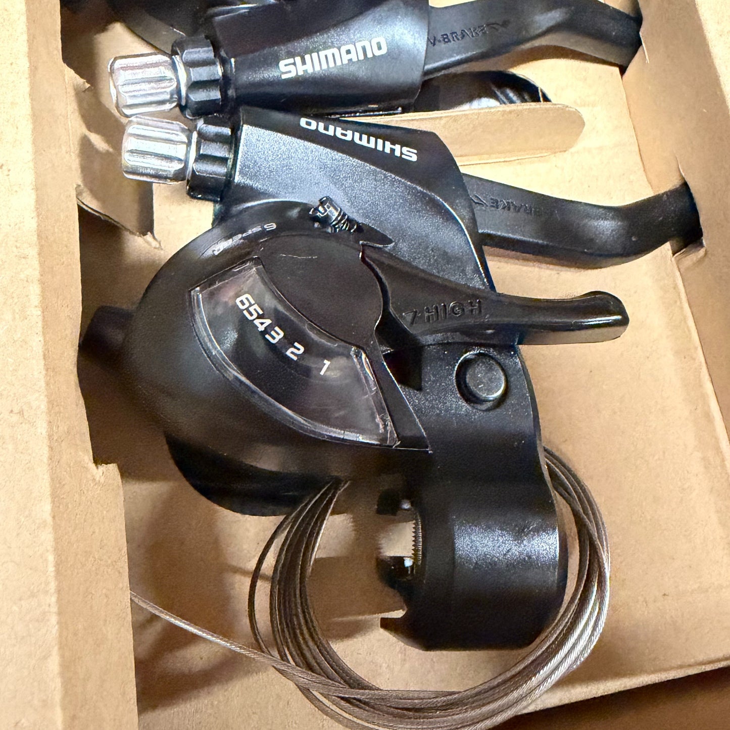 Shimano ST-EF41 EZ Fire Plus STI Set for V-brakes 3 x 6 Speed 2-Finger Lever 6 Speed Bike Shifter Set