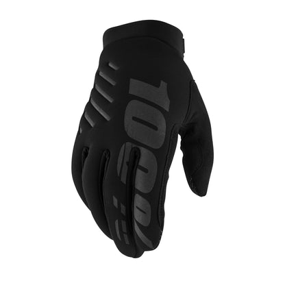 100% Brisker Cold Weather Men's Full Finger Cycling Gloves Black Small