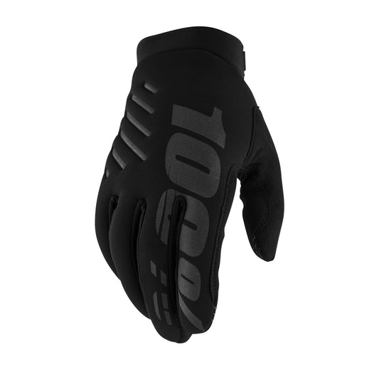 100% Brisker Cold Weather Men's Full Finger Cycling Gloves Black Small