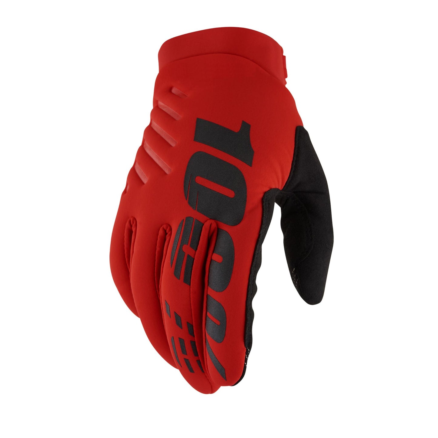 100% Brisker Cold Weather Men's Full Finger Cycling Gloves Red Medium