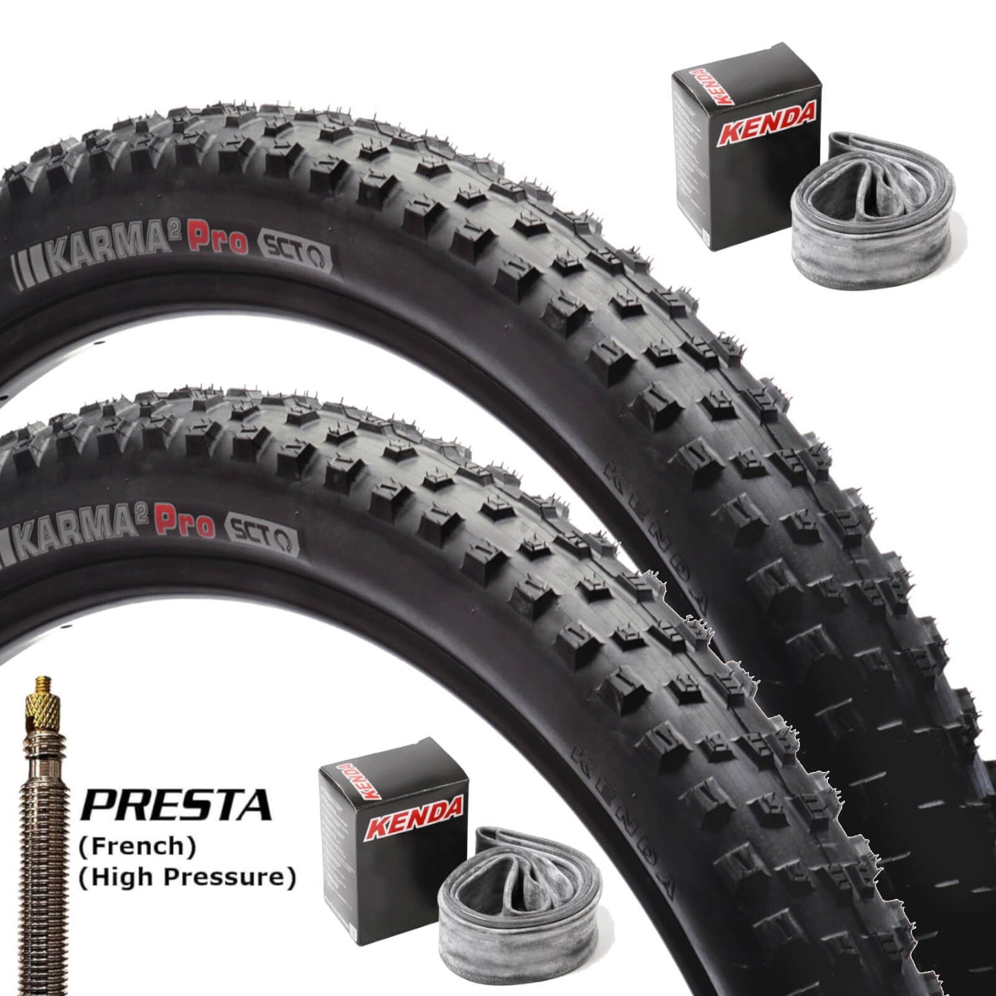 Kenda Karma 2 Pro SCT 27.5x2.4" 27.5 Inch Bike Tyre Pair of Tyres With Presta Tubes