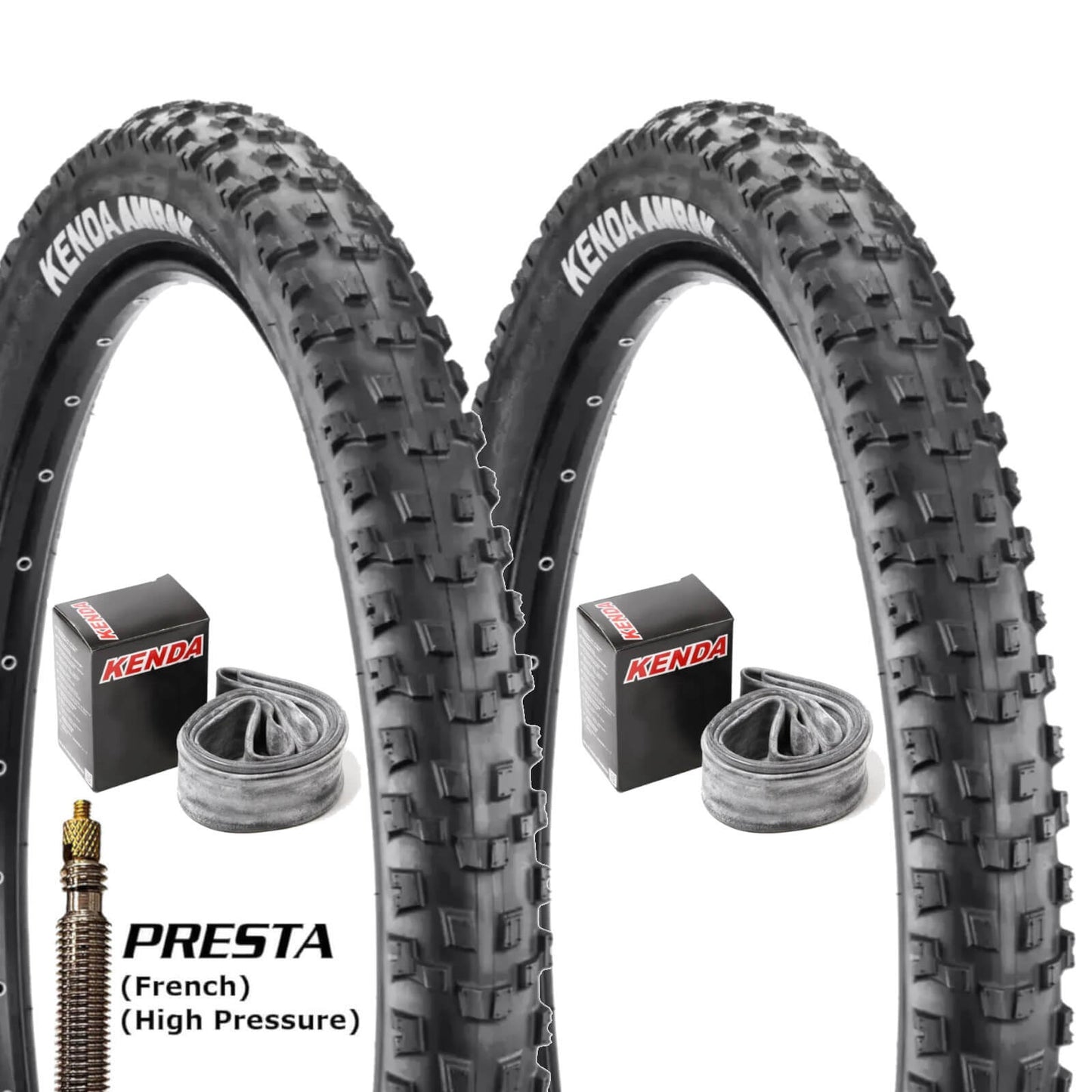 Kenda K1247 Amrak 26x2.2" 26 Inch Bike Tyre Pair of Tyres With Presta Tubes