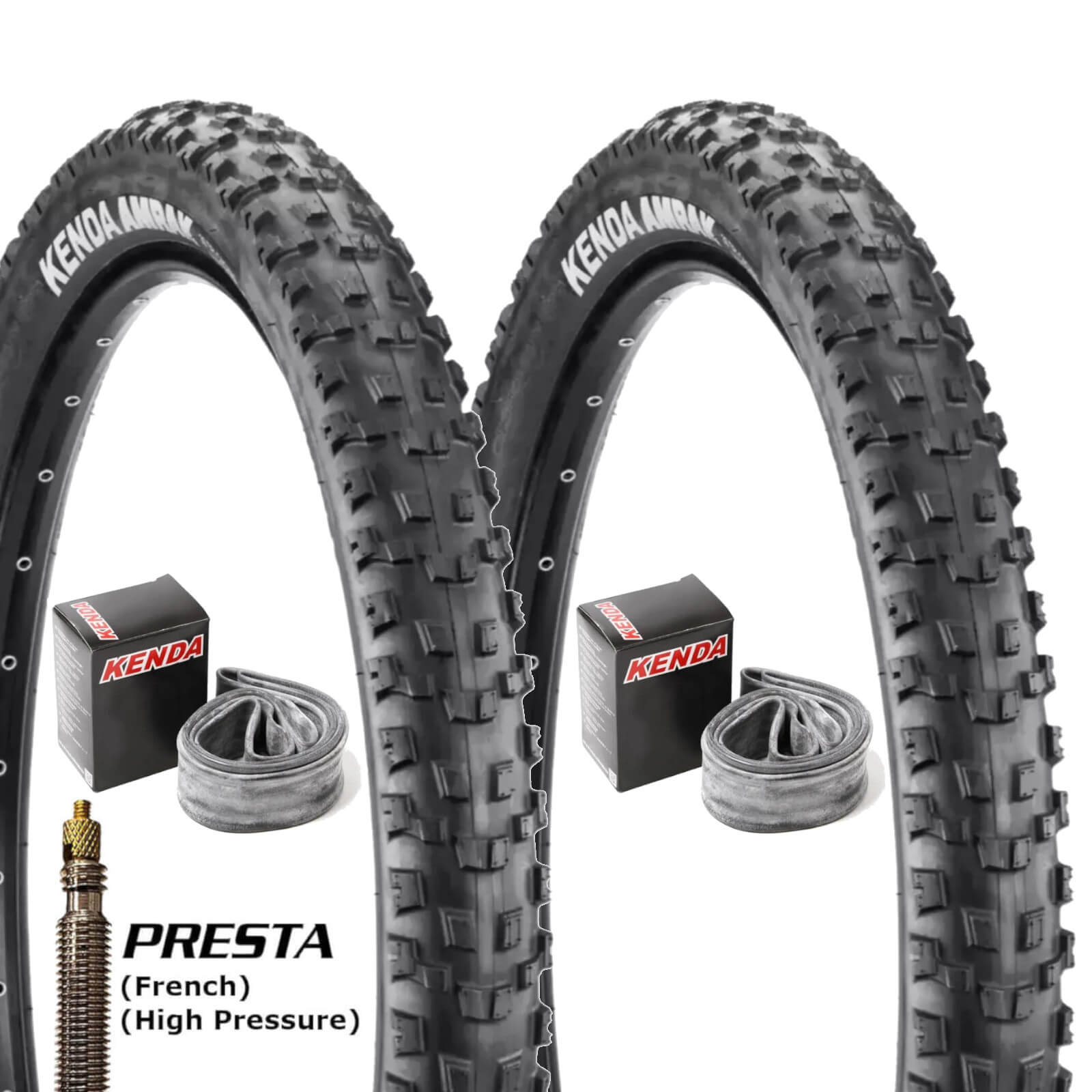 Kenda K1247 Amrak 29 Inch Bike Tyre 29x2.4" Pair of Tyres With Presta Tubes