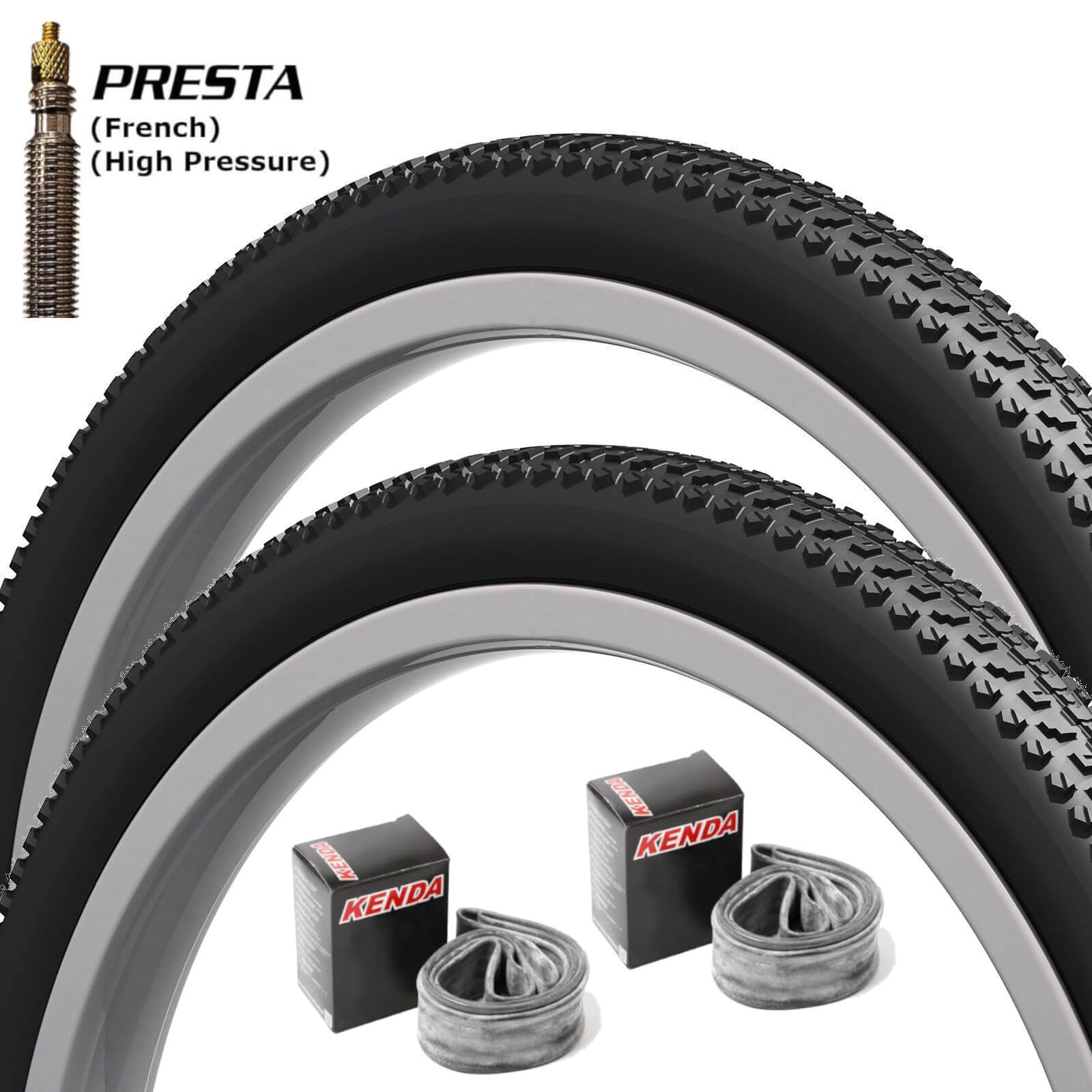 Kenda K1269 Troodon 700c Bike Tyre 700x45c Pair of Tyres With Presta Tubes