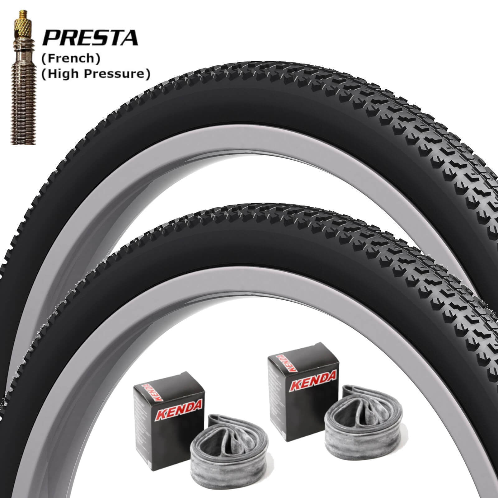 Kenda K1269 Troodon 700c Bike Tyre 700x45c Pair of Tyres Presta Tubes