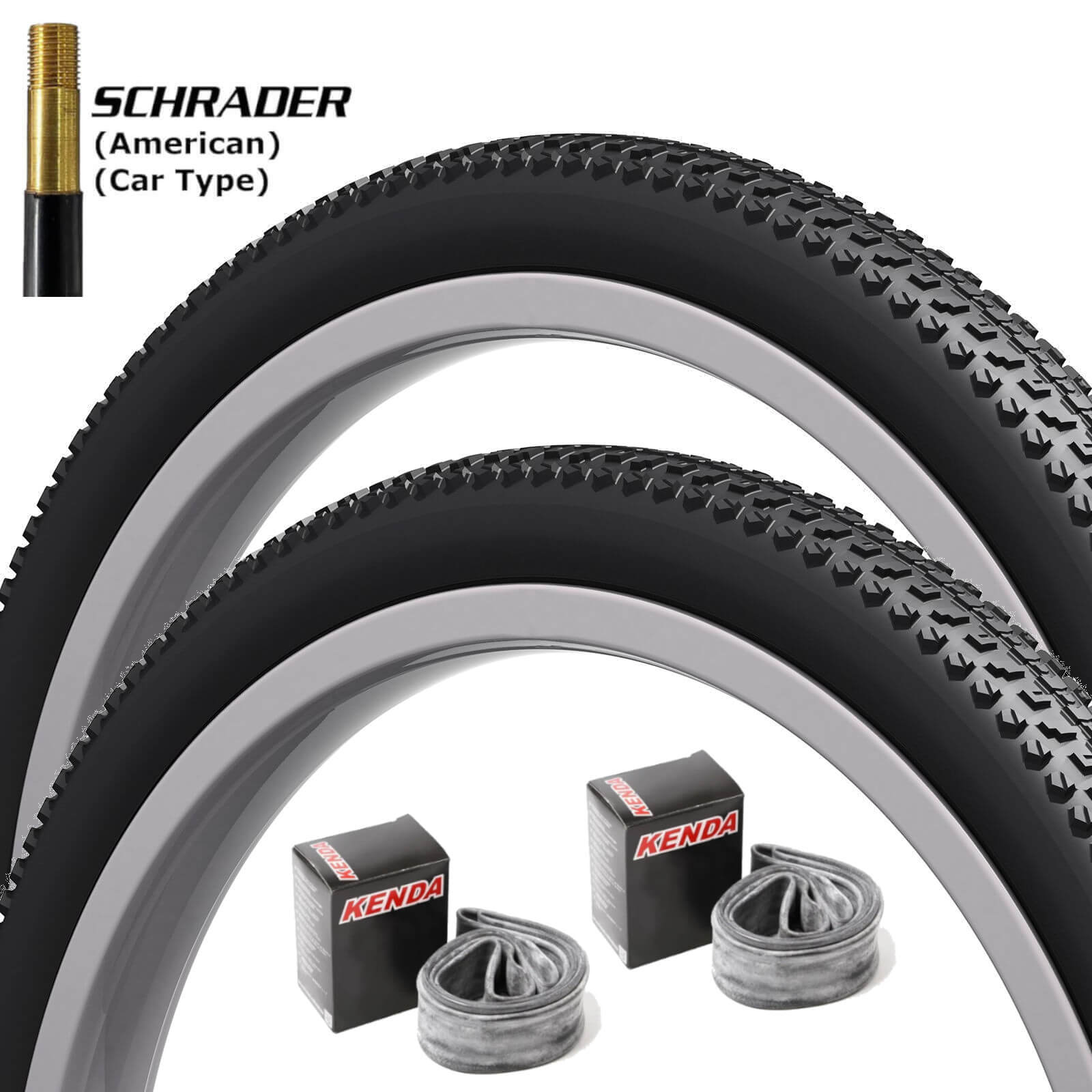 Kenda K1269 Troodon 700c Bike Tyre 700x45c Pair of Tyres Schrader Tubes