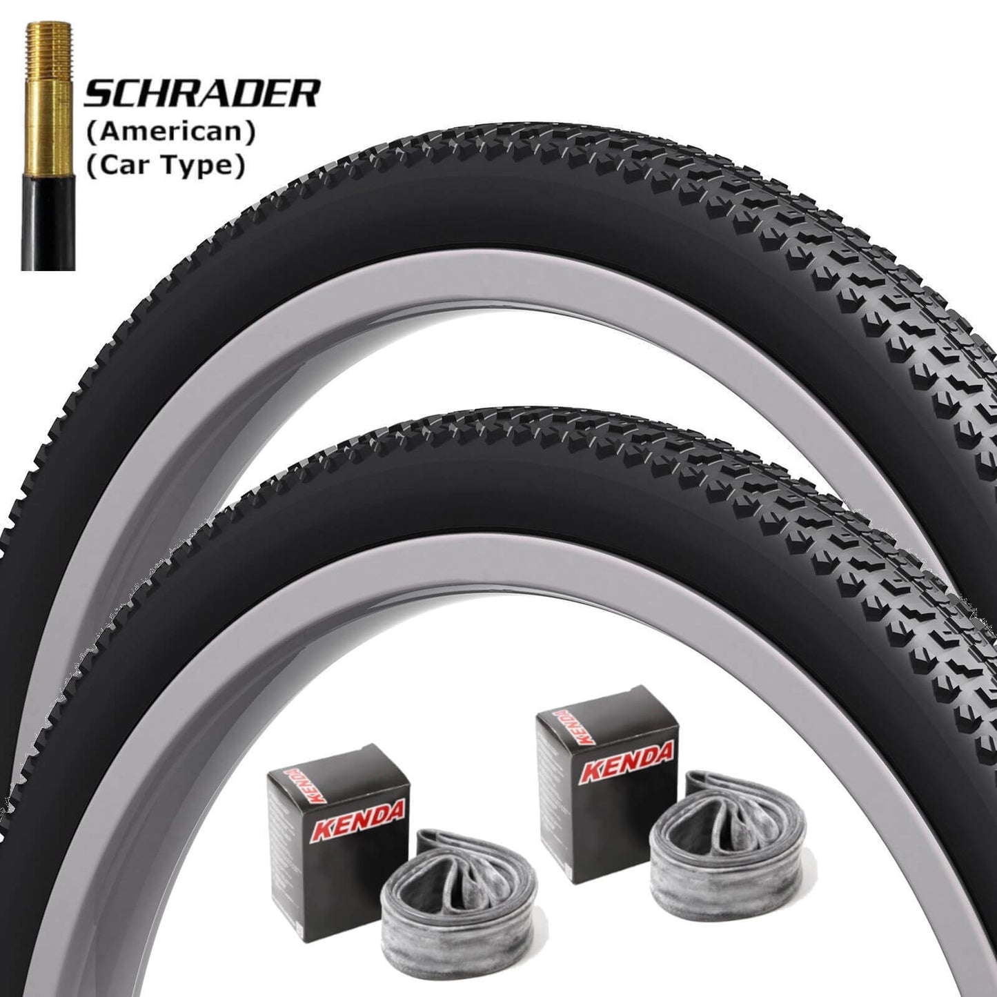 Kenda K1269 Troodon 700c Bike Tyre 700x45c Pair of Tyres With Schrader Tubes