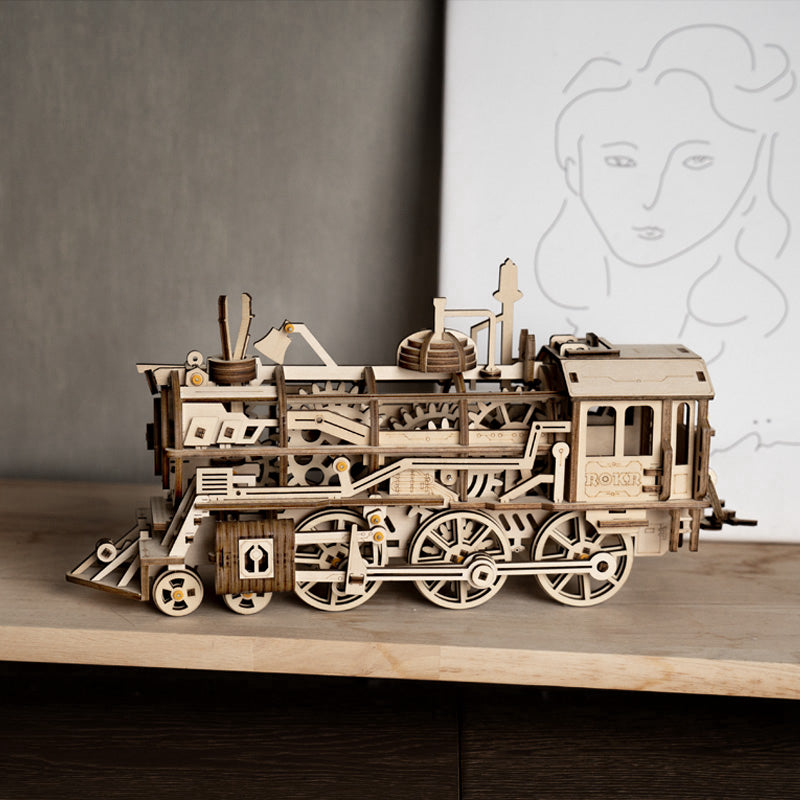 ROKR ROKR Locomotive Mechanical Gears 3D Wooden Puzzle 3D Puzzle LK701 Alternate 1