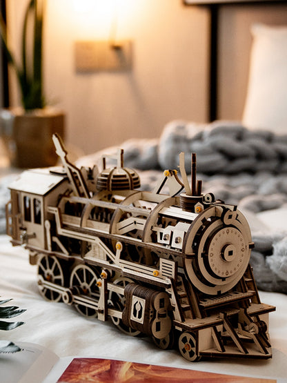 ROKR ROKR Locomotive Mechanical Gears 3D Wooden Puzzle 3D Puzzle LK701 Alternate 3