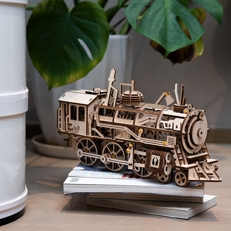 ROKR ROKR Locomotive Mechanical Gears 3D Wooden Puzzle 3D Puzzle LK701 Alternate 4