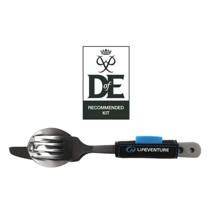 Lifeventure Titanium Knife Fork and Spoon Set Camping Utensil
