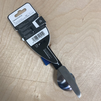 Lifeventure Titanium Knife Fork and Spoon Set Camping Utensil