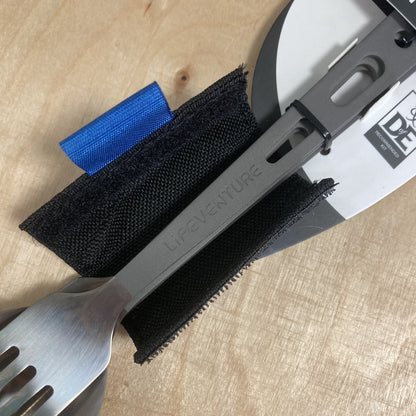 Lifeventure Titanium Knife Fork and Spoon Set Camping Utensil