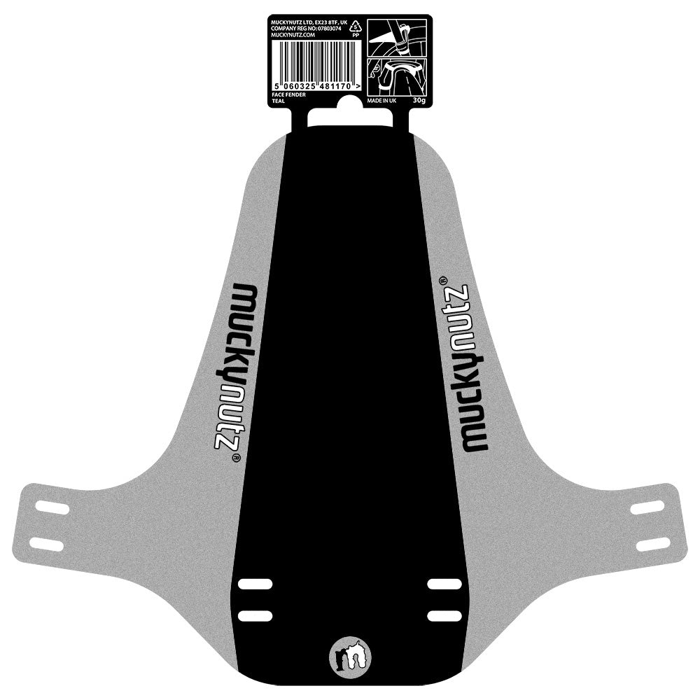 Mucky Nutz Face Fender Clip On Front Bike Mudguard Black/Silver