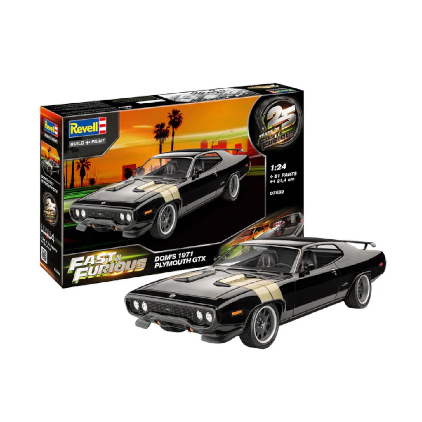 Revell Dominics 1971 Plymouth GTX Fast & Furious Car Model Kit 07692