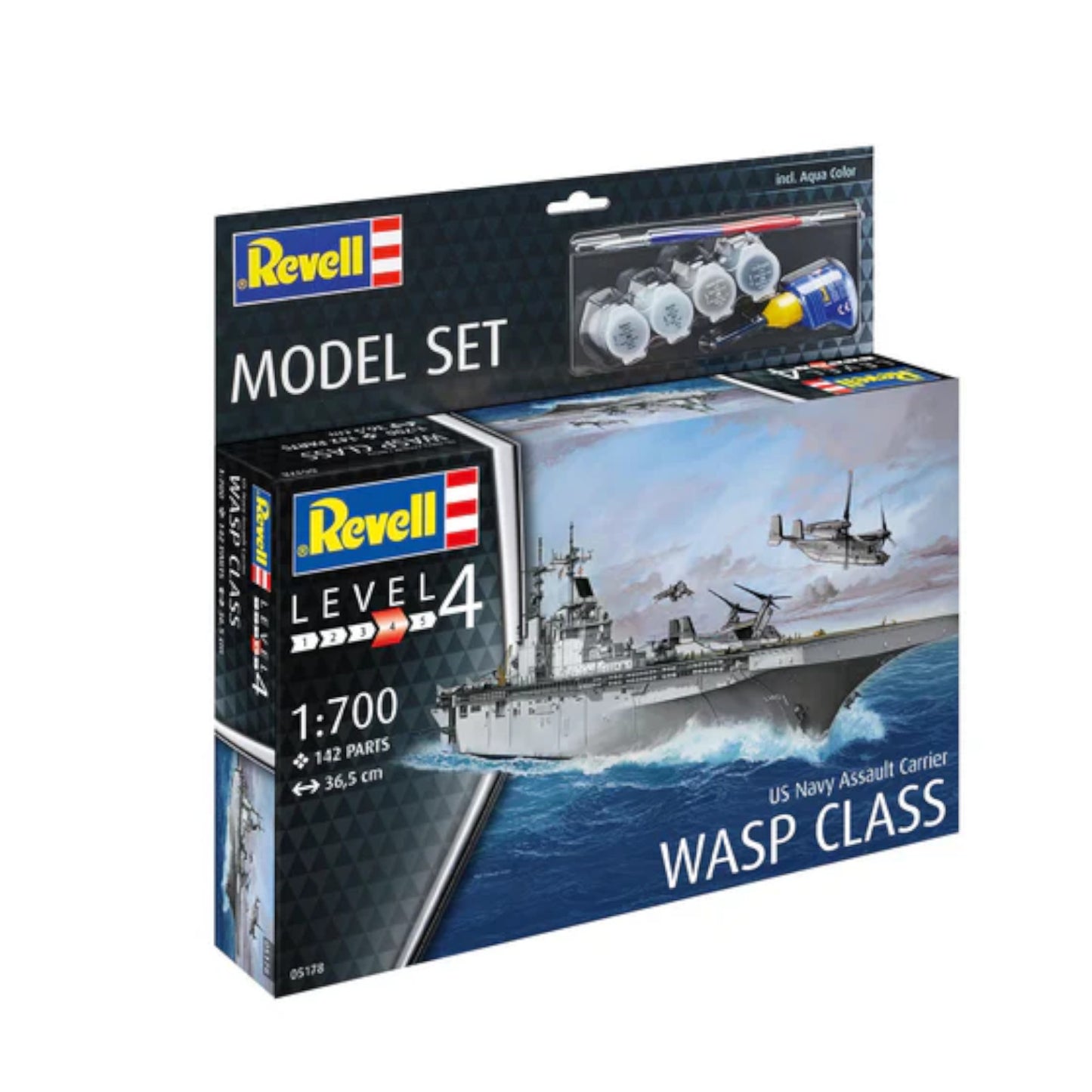 Revell US Navy Assault Carrier WASP Class Set Warship Model Kit 65178
