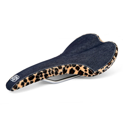 Gusset R-Series Denim/Leopard Bike Saddle