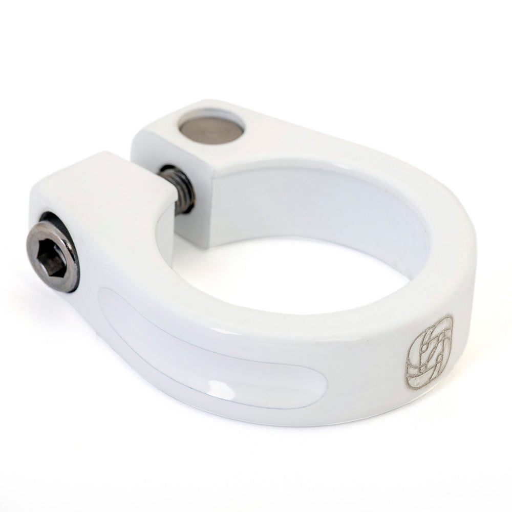 Gusset Clench Seatclamp White 28.6mm Bike Seat Clamp