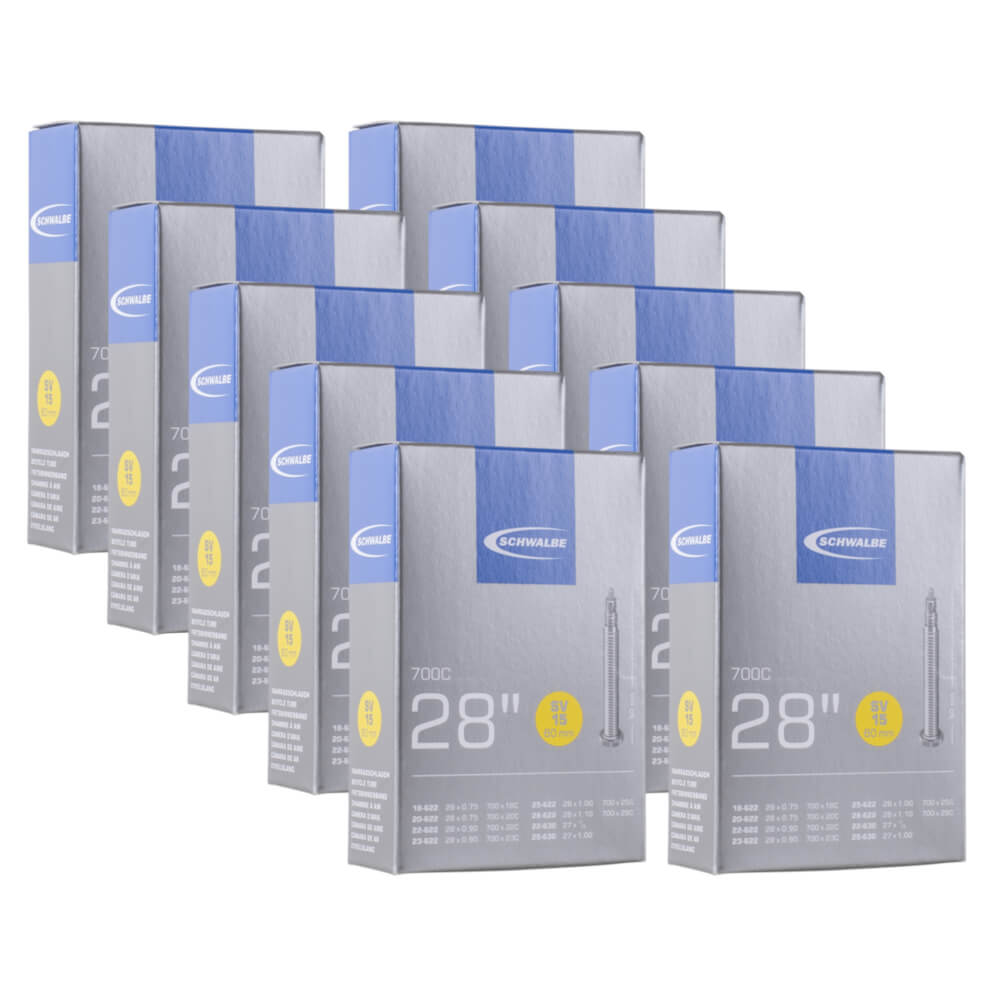 Schwalbe SVS15 700x18-28c 60mm 700c Presta Valve Bike Inner Tube Pack of 10