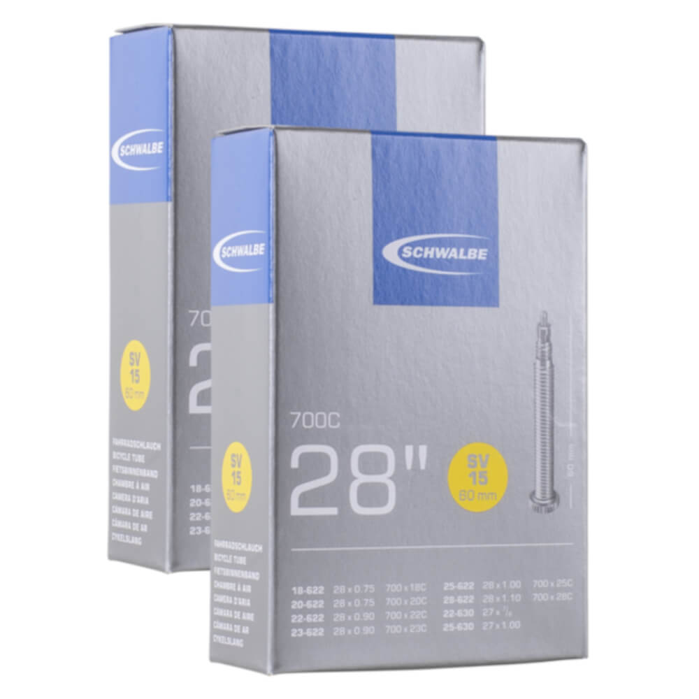 Schwalbe SVS15 700x18-28c 60mm 700c Presta Valve Bike Inner Tube Pack of 2